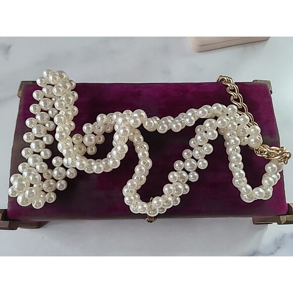 Faux Pearl Beaded Adjustable Necklace, Vintage - Picture 3 of 10